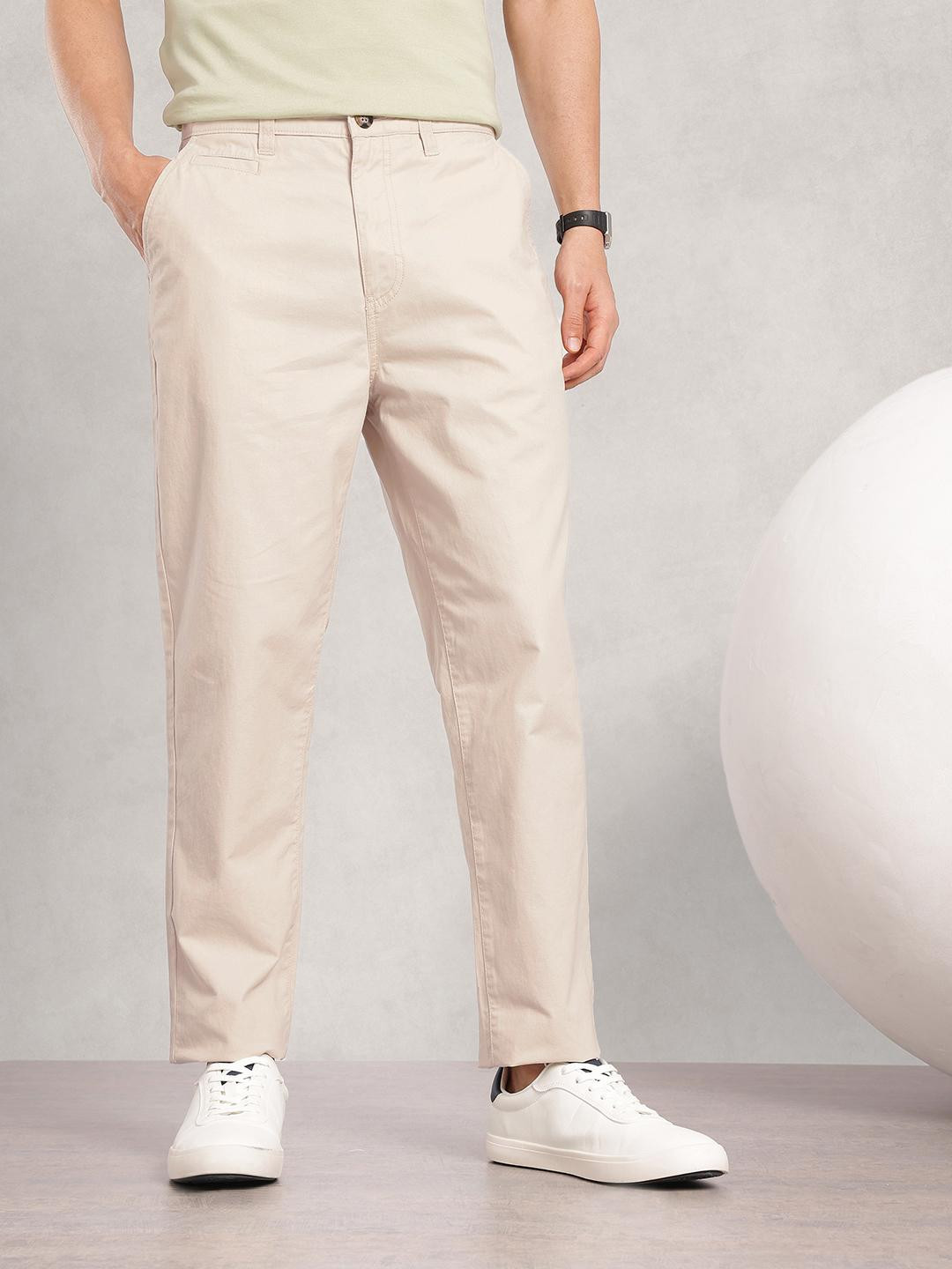 Men Pure Cotton Chinos Casual Trousers