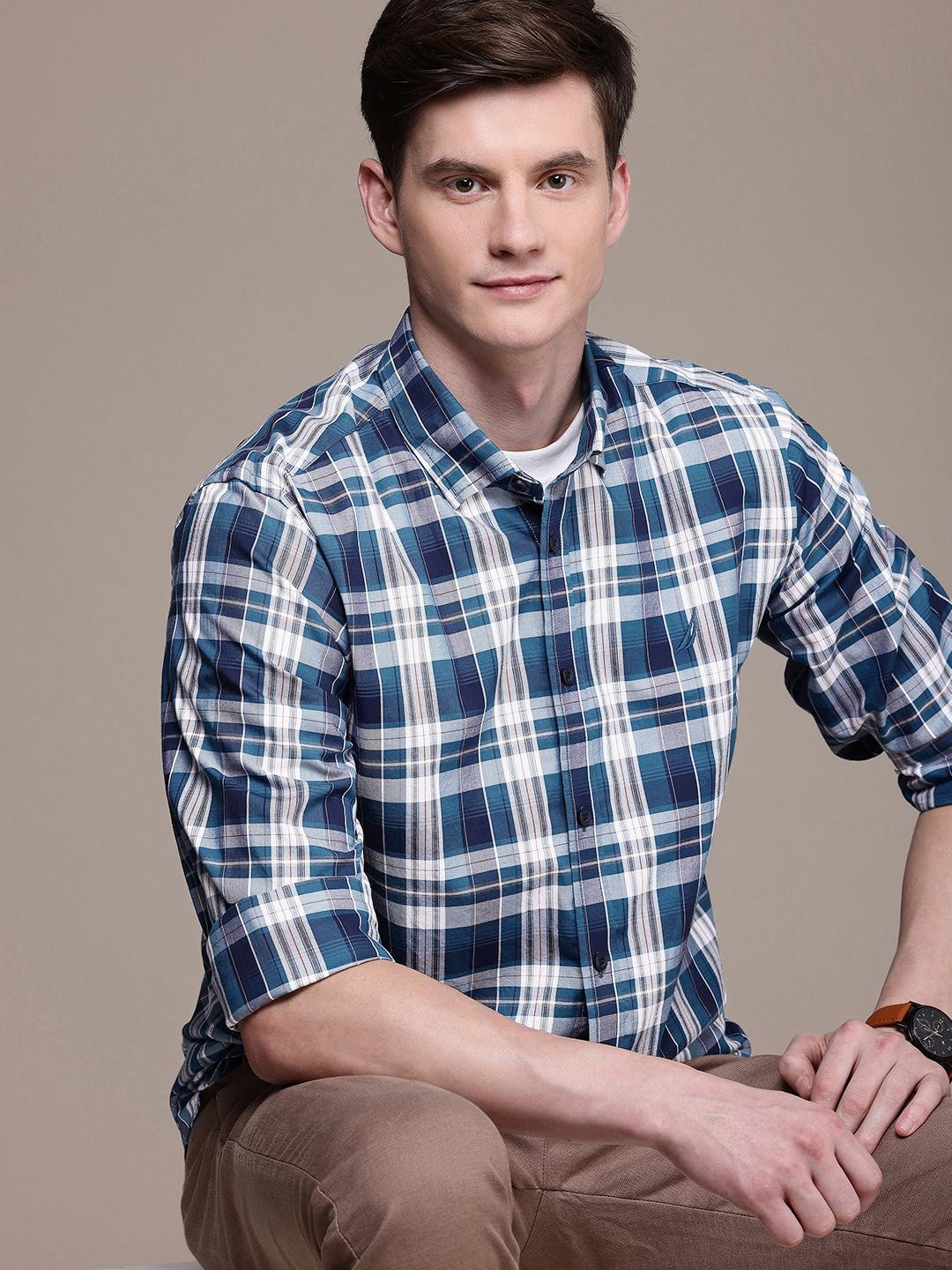 Pure Cotton Classic Fit Opaque Checked Casual Shirt