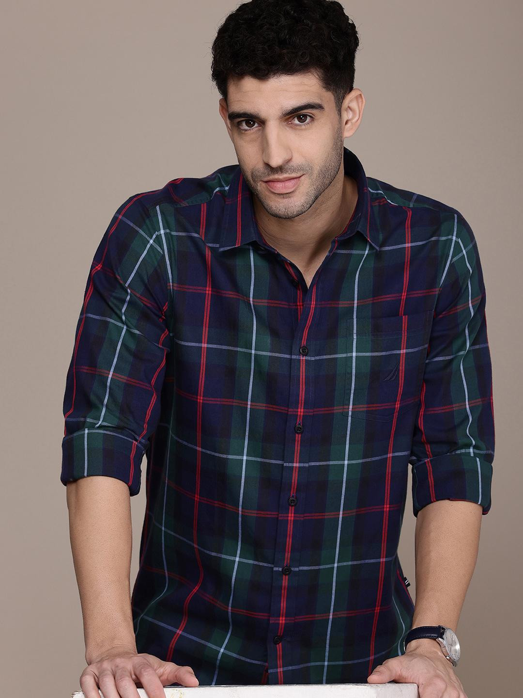 Men Smart Tartan Checks Checked Casual Shirt