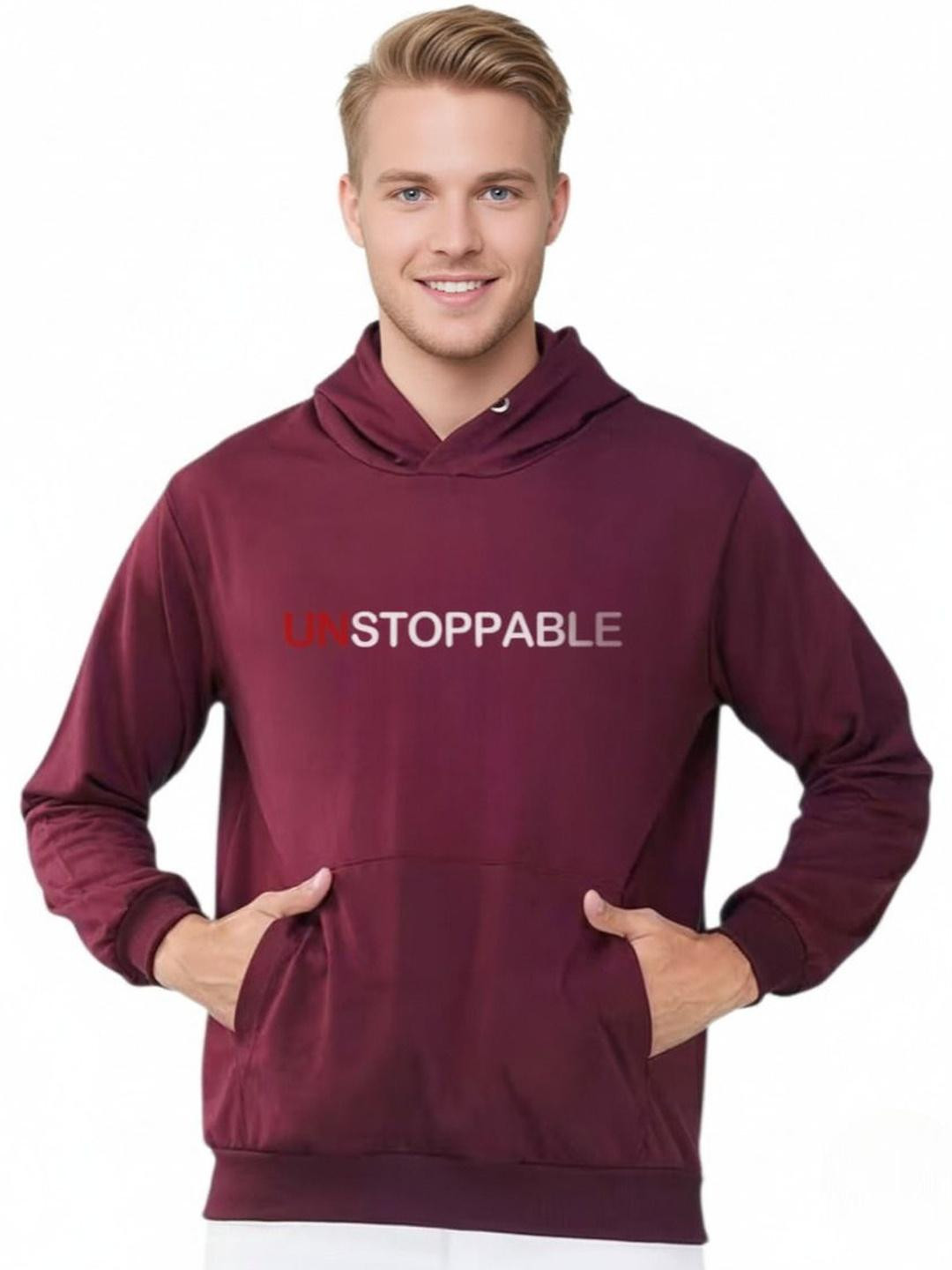 Men Printed Hooded Sweatshirt